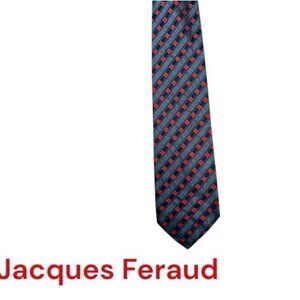 Hand Made JACQUES Feraud 100% Silk Striped Tie.